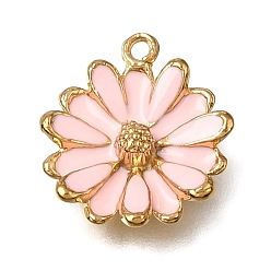 Pink 304 нержавеющей стальной эмали подвески, , золотые, розовые, 15x13.5x3 мм, отверстие : 1.2 мм