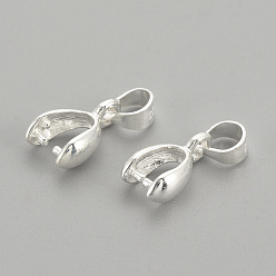 Silver 925 Sterling Silver Pendants, Ice Pick & Pinch Bails, with 925 Stamp, Silver, 10x5.5x3.5mm, Hole: 4x3mm
