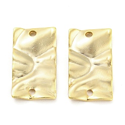 Настоящее золото 24K Подвески из латуни, без кадмия и без свинца, текстурированные прямоугольные ссылки, реальный 24 k позолоченный, 17x9.5x1.7 мм, отверстие : 1.4 мм