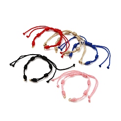 Couleur Mélangete Fabrication de bracelet en cordon de nylon tressé réglable, avec 304 anneaux de saut ouverts en acier inoxydable, couleur mixte, longueur de chaîne unique: environ 6 pouces (15 cm)