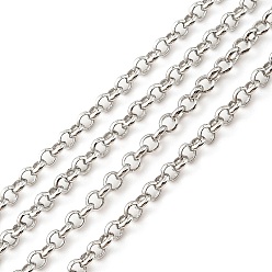 Platinum Rhodium Plated 925 Sterling Silver Rolo Chains, Soldered, Platinum, Link: 2.5x2x1mm