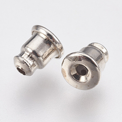 Platinum Brass Ear Nuts, Earring Backs, Bell, Platinum, 5.5x4.8mm, Hole: 1.2mm, Fit For 0.8~0.9mm Pin