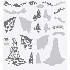Mountain Clear Silicone Stamps, for DIY Scrapbooking, Photo Album Decorative, Cards Making, Mountain, 140x140mm