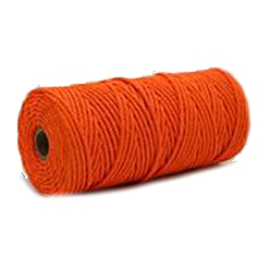Orange Red Cotton String Threads, Macrame Cord, Decorative String Threads, for DIY Crafts, Gift Wrapping and Jewelry Making, Orange Red, 3mm, about 109.36 Yards(100m)/Roll