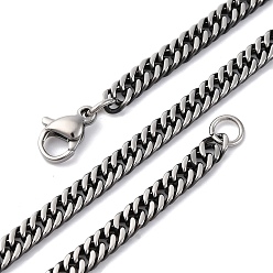Черный Цвет Металла 3.6мм 201 ожерелья из витой цепи из нержавеющей стали, металлический черный , 23.90 дюйм (60.7 см)