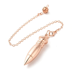 Розовое Золото Стеллаж гальванический латунный биолокационный маятник большие подвески, шарм пули, без кадмия и без свинца, розовое золото , 245 мм, отверстие : 1.5 мм