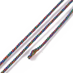 Colorful Macrame Cotton Cord, Braided Rope, with Plastic Reel, for Wall Hanging, Crafts, Gift Wrapping, Colorful, 1.2mm, about 26.25 Yards(24m)/Roll