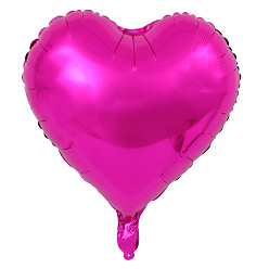 Deep Pink Heart Aluminum Film Valentine's Day Theme Balloons, for Party Festival Home Decorations, Deep Pink, 450mm