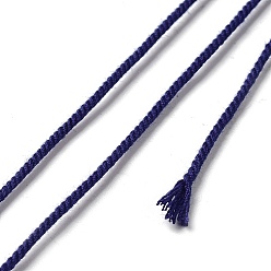 Prussian Blue Polyester Twisted Cord, Round, for DIY Jewelry Making, Prussian Blue, 1.2mm, about 38.28 Yards(35m)/Roll