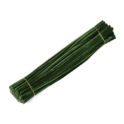 Olive Drab Pipe Cleaners, DIY Chenille Stem Tinsel Garland Craft Wire, Olive Drab, 300~305x5~7mm, about 95~100 strip/bundle