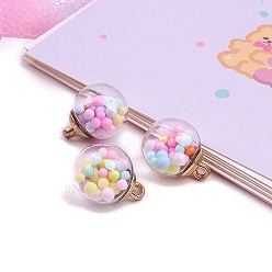 (52) Непрозрачная лаванда Стеклянные подвески, с пенопластовым шариком, круглые, разноцветные, 16 мм