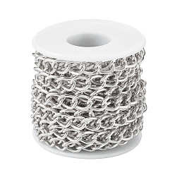  Aluminium Curb Chains, Unwelded, Silver, 11.5x8x1.8mm