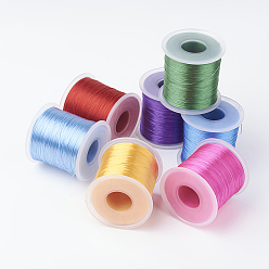 Mixed Color Japanese Flat Elastic Crystal String, Elastic Beading Thread, for Stretch Bracelet Making, Mixed Color, 0.5mm, about 328.08 yards(300m)/roll