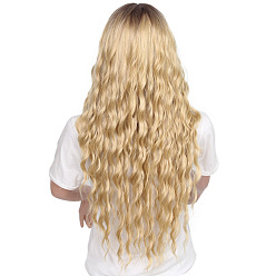 Blond Perruques longues et bouclées pour femmes, perruques synthétiques, perruques haute température, blond, 30 pouce (77 cm)