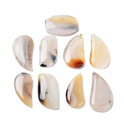 Natural Agate Natural American Agate Pendants, Teardrop/Rectangle, Mixed Shapes, 27~47.5x19~36.5x5~6mm, Hole: 1.6~1.8mm