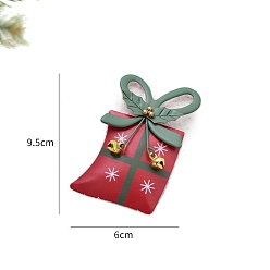 Box Рождественские украшения из железного кулона, Рождественская елка из пеньковой веревки, подвесные украшения, коробка, 95x60 мм