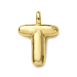 Letter T Латунные подвески, долговечный, стойки покрытие, без кадмия и без свинца, реальный 18 k позолоченный, Письмо T, 14.5x10.5x4.5 мм, отверстие : 2.5 мм