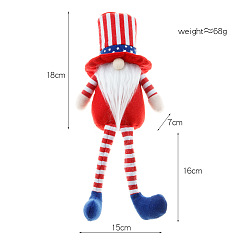 Red Independence Day Cloth Rudolph Doll, Long Legged Faceless Doll Figurines Desktop Ornament Festival Decoration, Red, 180x150x70mm