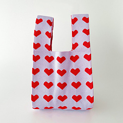 чертополох Трикотажные сумки-тоут из полиэстера с принтом в виде сердца, женские сумки крючком с героями мультфильмов, чертополох, 36x20 см