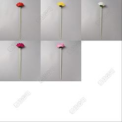 Color mezclado 15 piezas 5 colores tela y flocado flor de crisantemo artificial, Para accesorios de decoración de bodas y fiestas en casa., color mezclado, 390x90~93 mm, 3 piezas / color