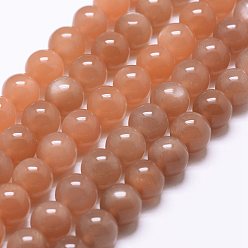Sunstone Natural Sunstone Beads Strands, Grade AA, Round, 6mm, Hole: 1mm, about 63~66pcs/strand, 15.3 inch(39cm)