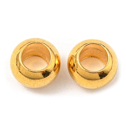 Золотой 304 из нержавеющей стали шариков Rondelle, бусины с большим отверстием, золотые, 8x5.5 мм, отверстие : 4 мм