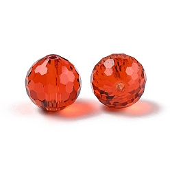 Красный Стекло k9 стекло, имитация Австрийские кристаллические шарики, граненый (128 граней), круглые, красные, 12 мм, отверстие : 1.4~2 мм