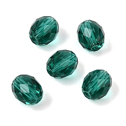 Cyan Oscuro K 9 cuentas de vidrio, imitación de vidrio cuentas de cristal austriaco, oval, facetados, cian oscuro, 8x6 mm, agujero: 1.2~1.4 mm