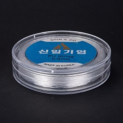 Clear Korean Round Crystal Elastic Stretch Thread, for Bracelets Gemstone Jewelry Making Beading Craft, Clear, 0.6mm, about 76.55~87.48 yards(70~80m)/roll