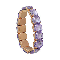 purple Sparkling Stretch Bracelet for Women - Hip Hop Punk Style Jewelry with Elastic Band and Shiny Rhinestones