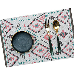 Triangle Plastic Washable Placemat, Bohemian Style Coaster, Rectangle, Triangle Pattern, 300x450mm