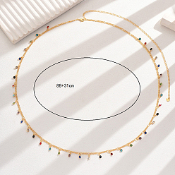 Золотой Модная железная красочная подвеска со стразами и кисточкой на талии для женщин, золотые, 880 мм