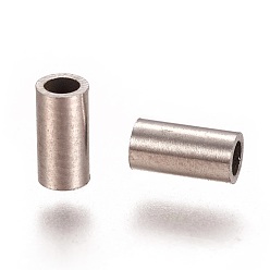 Stainless Steel Color 304 Stainless Steel Tube Beads, Stainless Steel Color, 6x3mm, Hole: 2mm
