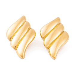 Золотой Ионное покрытие (ip) 304 серьги-гвоздики из нержавеющей стали для женщин, ромб, золотые, 37x20.5 мм