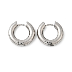 Нержавеющая Сталь Цвет Устойчивые к потускнению 202 серьги-кольца Huggie Hoop из нержавеющей стали, с 316 хирургическим стержнем из нержавеющей стали, кольцо, цвет нержавеющей стали, 6 датчик, 17x18x4 мм, штифты : 1 мм