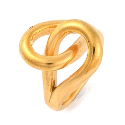 Золотой Ионное покрытие (IP) 304 широкие кольца из нержавеющей стали с узлом для женщин, золотые, 17 мм, размер США 6 (16.5 мм)