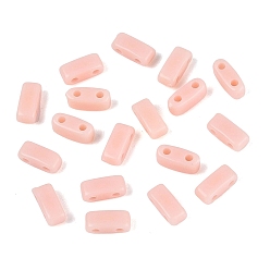Розовый Непрозрачные акриловые слайды, прямоугольные, туманная роза, 2.3x5.2x2 мм, отверстие : 0.8 мм