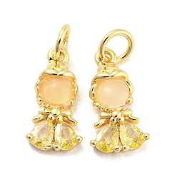 Белый Навахо Подвески из латуни с цирконием для женщин, долговечный, без свинца и без кадмия, реальный 18 k позолоченный, навахо белый, 15x7x2.7 мм