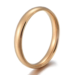 Golden 304 Stainless Steel Flat Plain Band Rings, Golden, Size 5~12, Inner Diameter: 15~22mm, 3mm