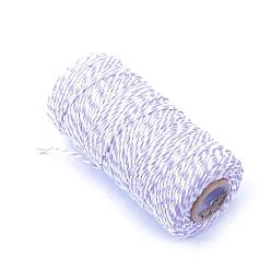 Lilac Cotton String Threads, for DIY Crafts, Gift Wrapping and Jewelry Making, Lilac, 2mm, about 109.36 Yards(100m)/Roll