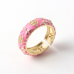 01 Colorful Enamel and Zirconia Ring in 18K Gold - Fashionable, Simple, Cute for Women