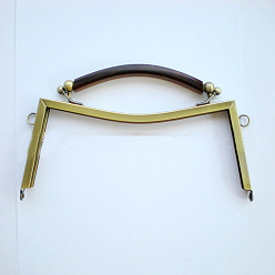 Antique Bronze Iron Purse Frame Handle, for Bag Sewing Craft Tailor Sewer, Antique Bronze, 20.5cm