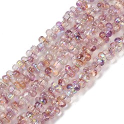 чертополох Стеклянные бусины с гальваническим покрытием , арахис, чертополох, 3~4x6~7x4~5 мм, отверстие : 1 мм, около 156~158 шт / нитка, 15.35''~15.75'' (39~40 см)