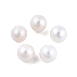 Floral White Natural Pearl Beads, No Hole/Undrilled, Round, Floral White, 8.5~9mm