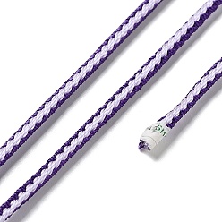 Purple 14M Duotone Polyester Braided Cord, Round, Purple, 2.5mm, about 15.31 Yards(14m)/Roll
