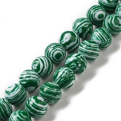 Sea Green Synthetic Malachite Dyed Beads Strands, Round, Sea Green, 8mm, Hole: 1.2mm, about 47~48pcs/strand, 14.96''~15.16''(38~38.5cm)