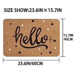 Word Linen and Rubber Ground Mat, Rectangle with Word Hello, Peru, Word, 40x60cm