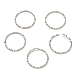 Stainless Steel Color 304 Stainless Steel Jump Rings, Open Jump Rings, Twisted, Round Ring Shape, Stainless Steel Color, 17x1mm, Inner Diameter: 15mm