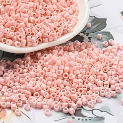 Pink Baking Paint Glass Seed Beads, Cylinder, Pink, 2.5x2mm, Hole: 1.4mm, about 45359pcs/pound