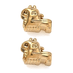 Real 18K Gold Plated 304 Stainless Steel Beads, Sheep, Ion Plating(IP), Real 18K Gold Plated, 7x9x6.5mm, Hole: 1.9mm